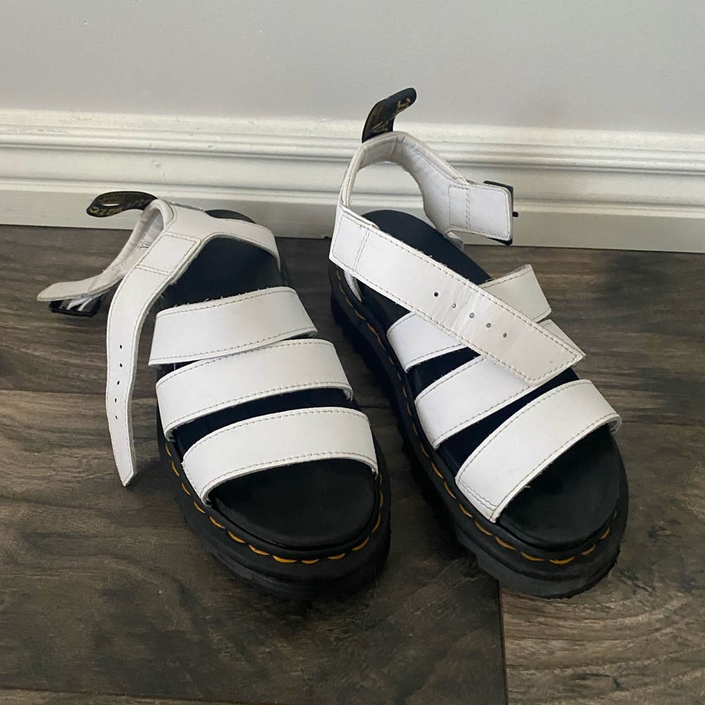 White doc martens sandals